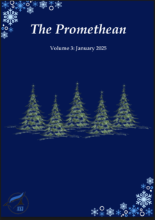 Cover for The Promethean vol. 3.  Has snow flakes on the corners with holiday trees in the centre.