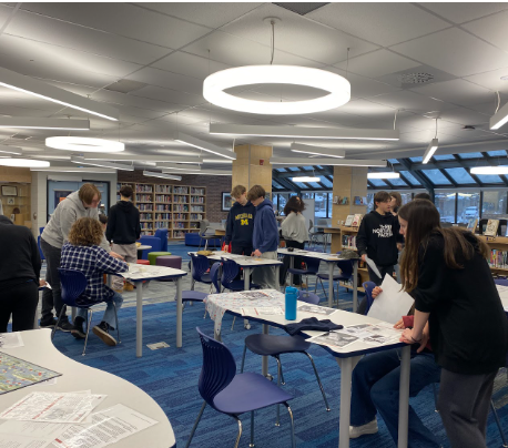 Students Working in the library